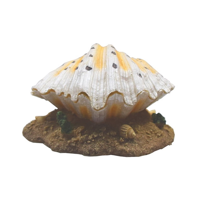 MasteelfCA 1Pc Aquarium Decoration Artificial Shell Decor Resin Aeration Shell Fish Tank Decor