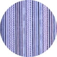 thumbnail image 1 of Ahgly Company Machine Washable Indoor Round Abstract Blue Modern Area Rugs, 5' Round, 1 of 4