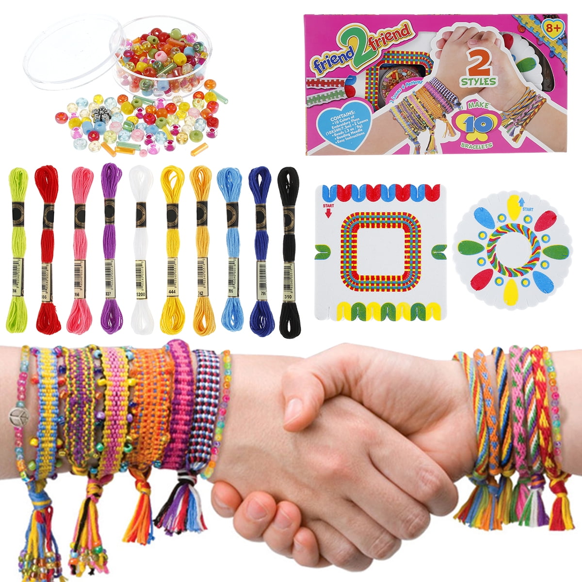 15pcs Charming Bracelet Women Colored Beads Seed Bangles Wrist Jewellery Chains 