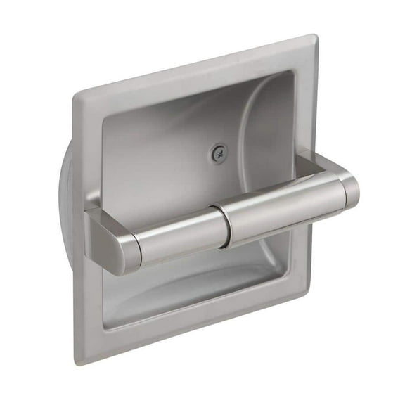 Recessed Toilet Paper Holder with Mounting Bracket Wall Mount Made of Metal, Bathroom Toilet Paper in Brushed Nickel