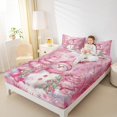 thumbnail image 4 of Castle Fairy Pink Snowman 3Pcs Twin Sheet Sets for Preppy Children Teens,Christmas Tree Snowflake Twin Fitted Sheet,Xmas Festival Breathable Flat Sheet,Ultra Soft Home Decor, 4 of 7