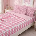 thumbnail image 2 of Erosebridal Chic Satin Bow Ribbon Zipper Twin Comforter Sets with Fitted Sheet and 2 Pillowcases, Romantic Floral Print Zipper Bedding Set for Girls, Pink Reversible, 2 of 7