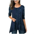 thumbnail image 1 of Hauts à Manches Longues pour Femmes Style Confortable Col Rond Chandail Doux Imprimé Haut à Manches Longues pour Femmes, 1 of 6