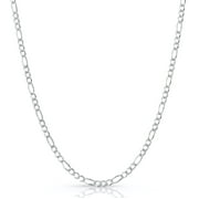 Authentic 925 Sterling Silver 4MM Figaro Link Chain Necklaces, Solid 925 Italy, Next Level Jewelry