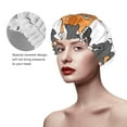 thumbnail image 4 of Balery Funny Cats Shower Caps, Double Layer Waterproof Shower Cap, Double Layers Reusable Shower Cap With Soft Comfortable For Long Thick Hair Soft Bath Shower Hair Caps, 4 of 9
