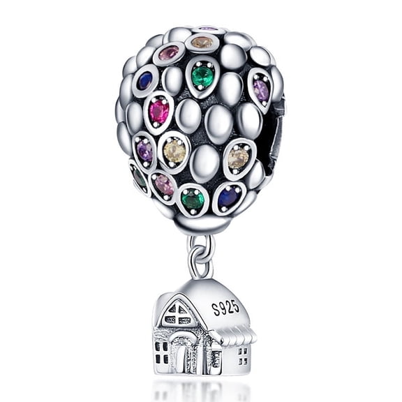 ROSIANNA 925 Sterling Silver Air Balloon Up House Charm For Bracelet & Necklace