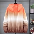 thumbnail image 3 of Women's Gradient Color Hooded Windbreaker Lightweight Zip-Up Waterproof Jacket with Side Pockets, 3 of 4