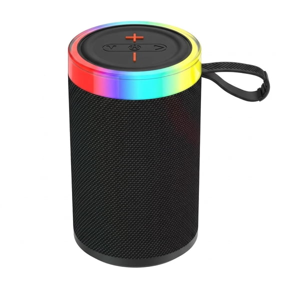 Parlante portátil EWTTO ET-P1969B Extreme Bass, Bluetooth 5.3, 5W, 52mm, luz LED multicolor, TF/USB/FM, diseño compacto con cuerda, batería 800mAh – Ideal para casa, camping, fiestas o exteriores