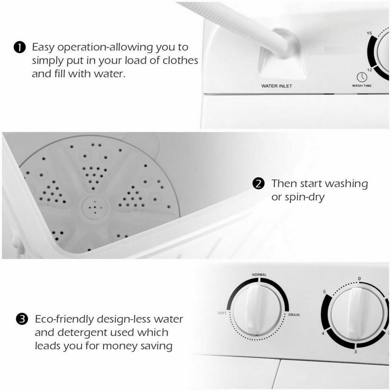Gymax 17.6 lbs Washer Spinner Compact Portable Washing Machine