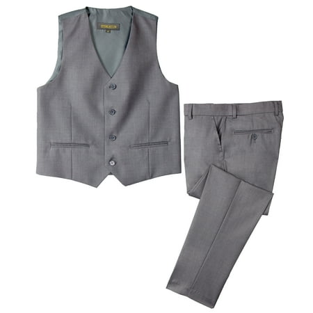 Spring Notion Big Boys' Two Button Suit, Grey