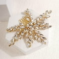 thumbnail image 2 of Nvzi Horquillas para el pelo de boda con flores para novias, peinetas con perlas de cristal, pinzas para el pelo, accesorios para el pelo de boda dorados, joyas, color blanco, 2 of 4