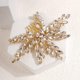 thumbnail image 2 of Nvzi Horquillas para el pelo de boda con flores para novias, peinetas con perlas de cristal, pinzas para el pelo, accesorios para el pelo de boda dorados, joyas, color blanco, 2 of 4