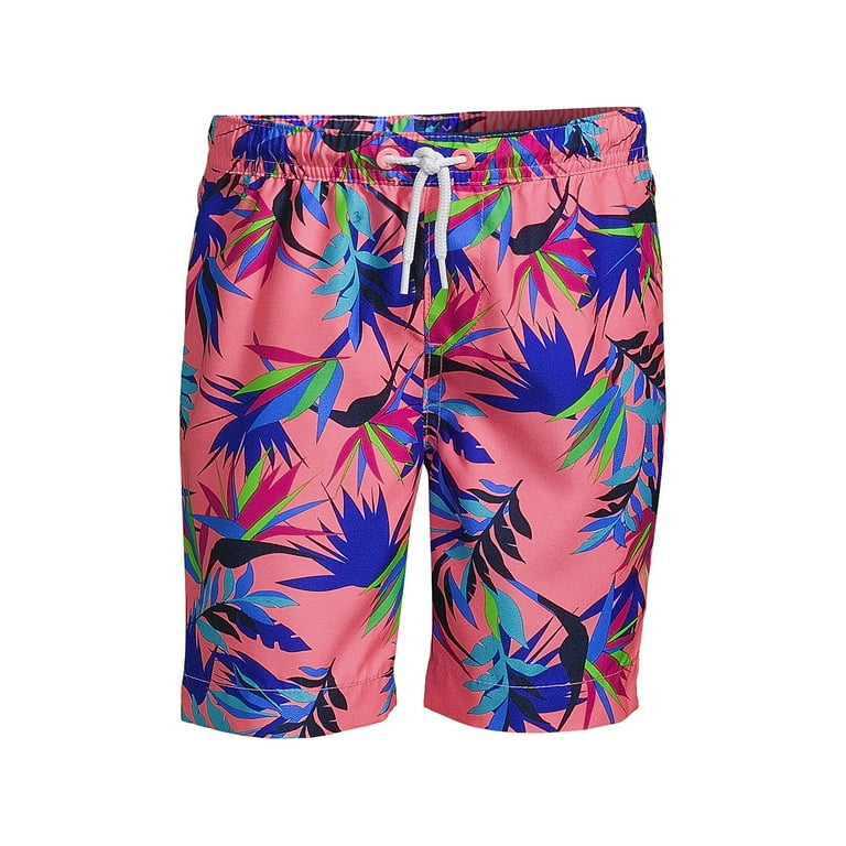 Lands' End Boys Printed Volley Swim Trunks 