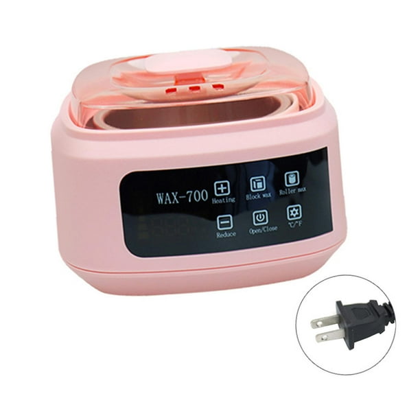 Calentador de cera eléctrico con control de temperatura para derretir cera en salones de belleza y spa. Rosa