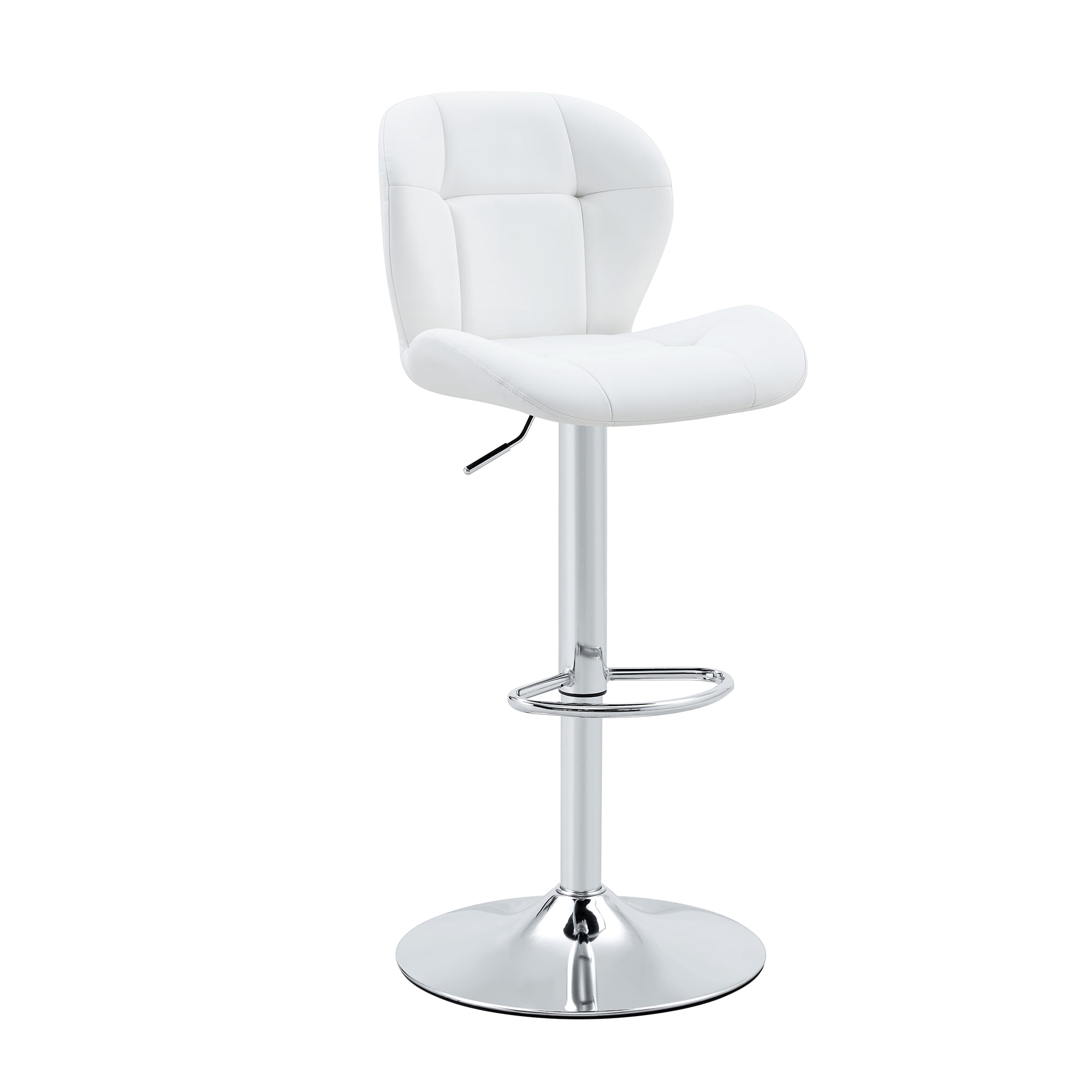 Alvantor Adjustable Bar Stools Set of 2 Modern Leather Swivel Bar Stools Counter Height Bar Chairs for Kitchen Island White