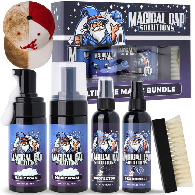 Kit de limpieza para gorras Magical Cap Solutions, espuma mágica de 4 pasos con cepillo