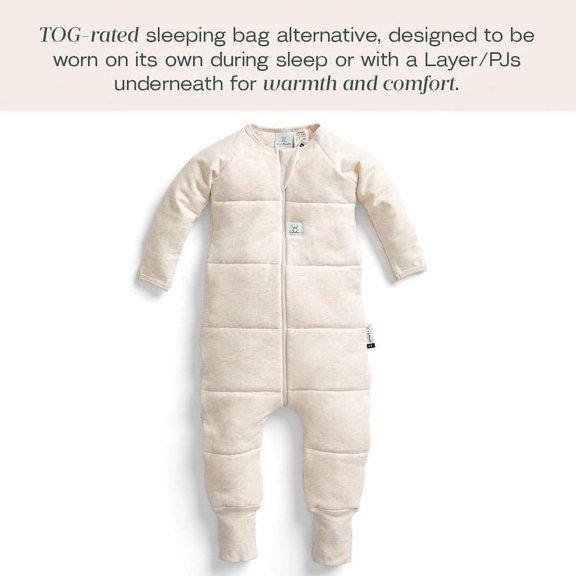 ergoPouch 2.5 TOG Sleeping Onesies For Baby Girl and Baby Boy - Baby Onesies for Easy Diaper Changes - Baby Girl Onesies Made with Breathable Materials (12-24 Months, Oatmeal Marle)