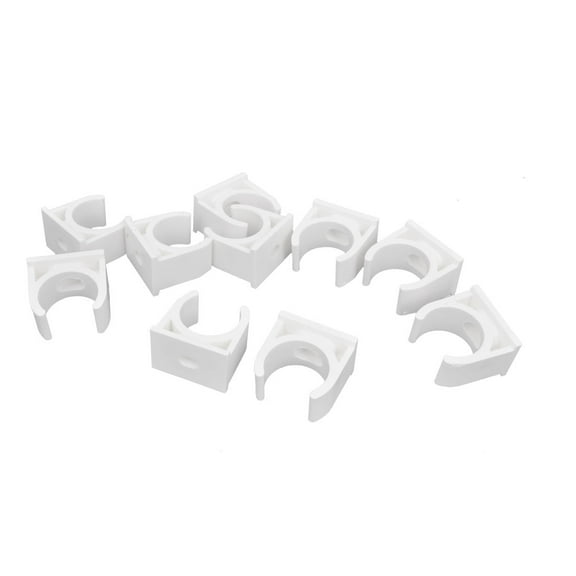 10Pcs Plastic 20mm Diameter Mounting Pipe Clamps Clips Preloaded Nail