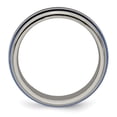 thumbnail image 2 of Edward Mirell Titanium Triple Groove Blue Anodized Ring, 2 of 8