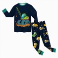 thumbnail image 5 of TOWED22 Little Boys Girls Sleepwear Pajama Set 2 Piece Cotton Long Sleeve Print Top and Pants Soft Pjs Jammies Fall Winter 3 6 9 12 18 24 Months 2 3 4 5 6 7 8 9 Years(Dark Green,2-3 Y), 5 of 5