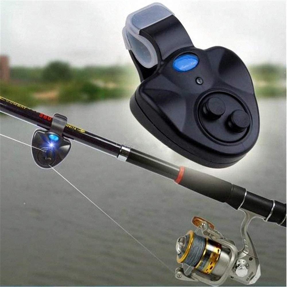 2pcs Portable Electronic LED Light Fish Bite Sound Alarm Alert Bell Clip On Fish 