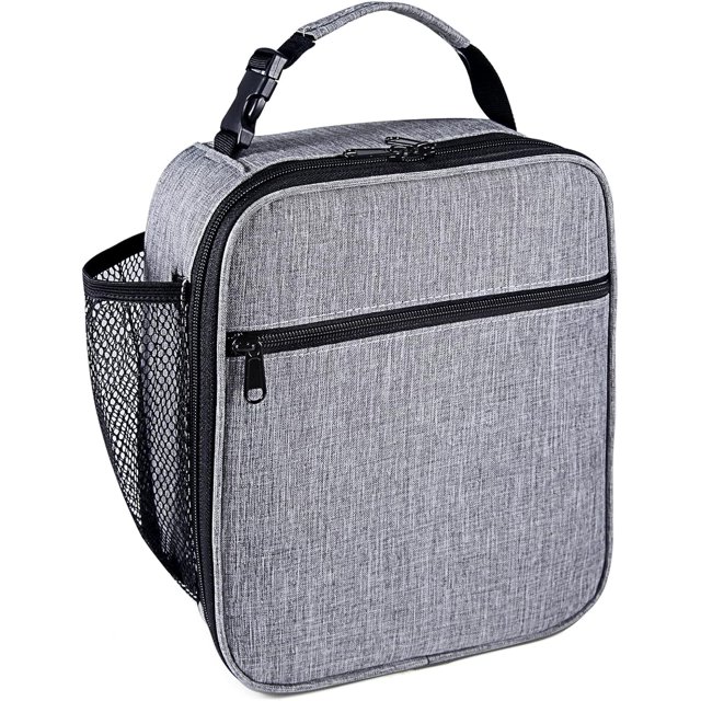 GFDYREE Lunch Box for Men Women Adults, Insulated Small Lunch Bag for Work Office Travel - Reusable Portable Handbag Lunchbox, Reusable Portable Soft Lunchbox for Men Women Adult, Grey