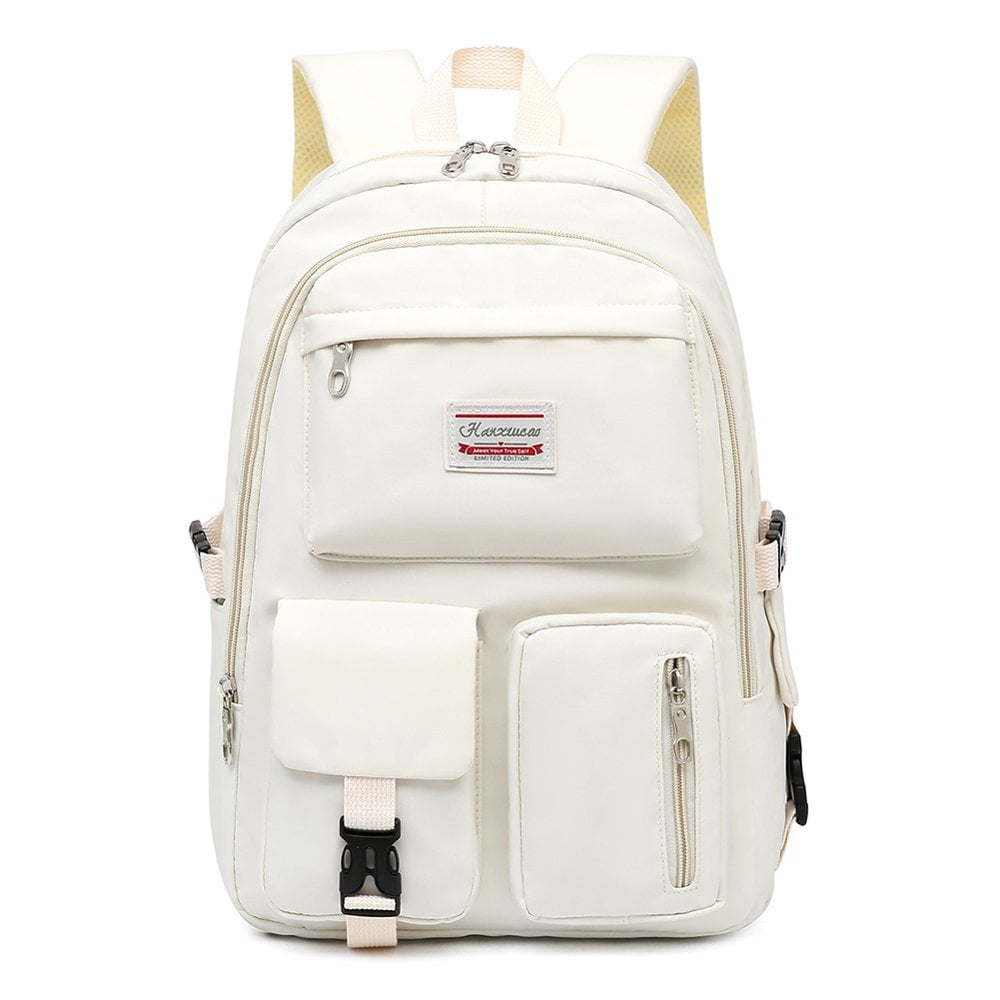 Nylon Backpack Korean Boys Girls School Students Book Bags Mochila Beige