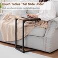 thumbnail image 3 of C Shaped Side Table, End Tables Living Room Set of 2, Slide Under Couch Table for Sofa, TV Trays for Bedroom, Small Space, 3 of 7