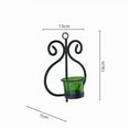 thumbnail image 5 of Wgloryind all Candle Sconce Set of 2 Wrought Iron Candle Holder Hanging Wall Mounted Candle Sconces for Living Room Home Decor, Black with Glass and Free T-light Candles (Green), 5 of 5