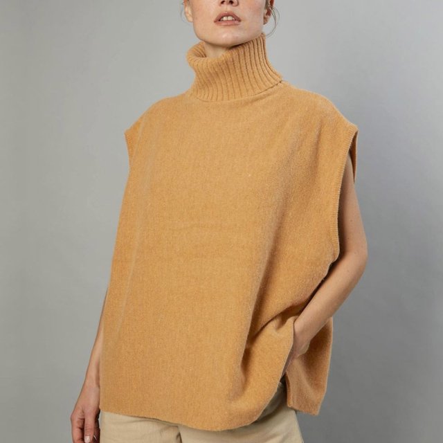 Puntoco-suéter holgado de cuello redondo sin mangas para mujer, blusa, suéter de punto, liquidación de Navidad Puntoco Puntoco-4494