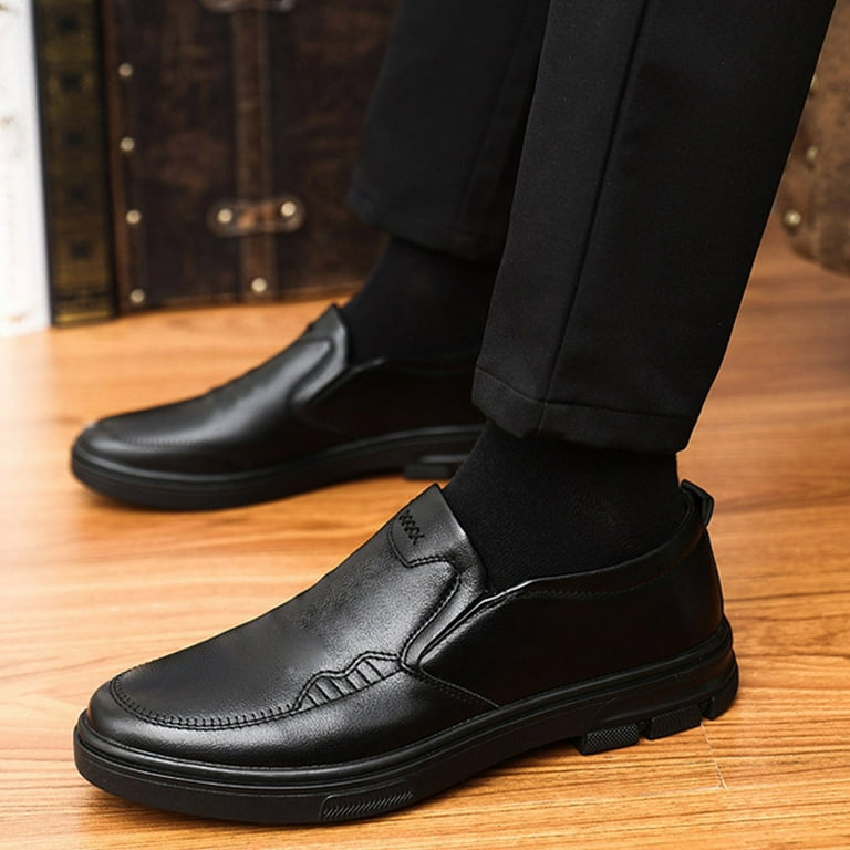 mens black leather dress shoes Brogue Cap Toe Men's Black Leather Oxford Shoes