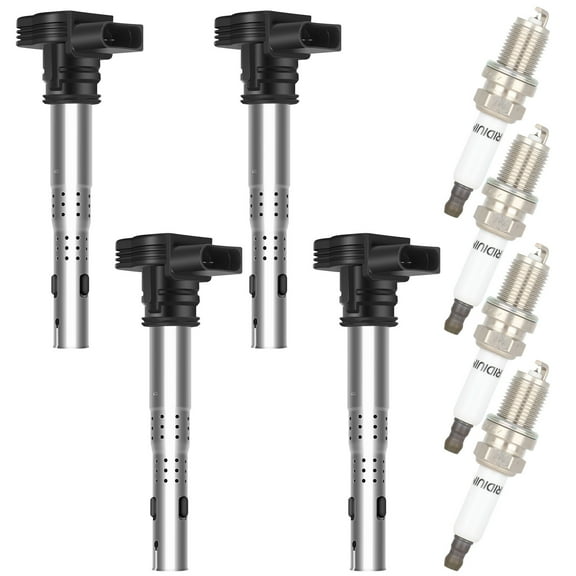 cciyu 4 ignition coils with 4 iridium Spark Plugs A5 A6 Q3 RS4 RS5 TT UF575 3923