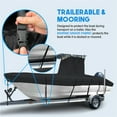 thumbnail image 5 of NEH T-Top Boat Cover 17-19ft, Thick Heavy Duty Fabric, Fade-Proof, Rip Resistant, Waterproof, Trailerable, Hard Top Center Console Cover, Black, 5 of 9