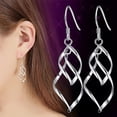 thumbnail image 2 of Sonducket Pendientes trenzados para mujer, pendientes elegantes de hoja hueca, decoración portátil, regalos, joyería para novia, cumpleaños, boda Ropa, zapatos y accesorios Miscelánea Plata Sonducket PS6950-02, 2 of 5