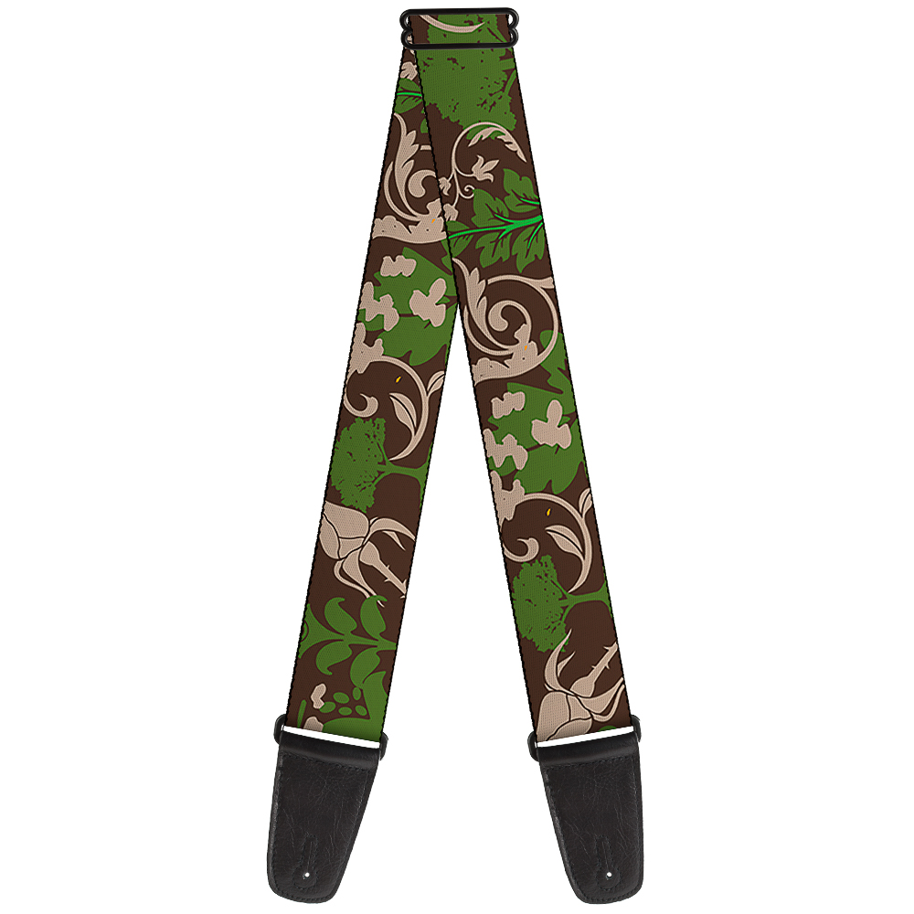 Buckle-Down Guitar Strap, Earthy Brown Green, 2 Inches Wide