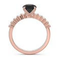 thumbnail image 4 of 2.25 Carat Round Shape Genuine Diamond & Black Onyx Gemstone Elegant Anniversary Ring for Ladies 18K Rose Gold Size 6 by Diamond-Capitals, 4 of 7