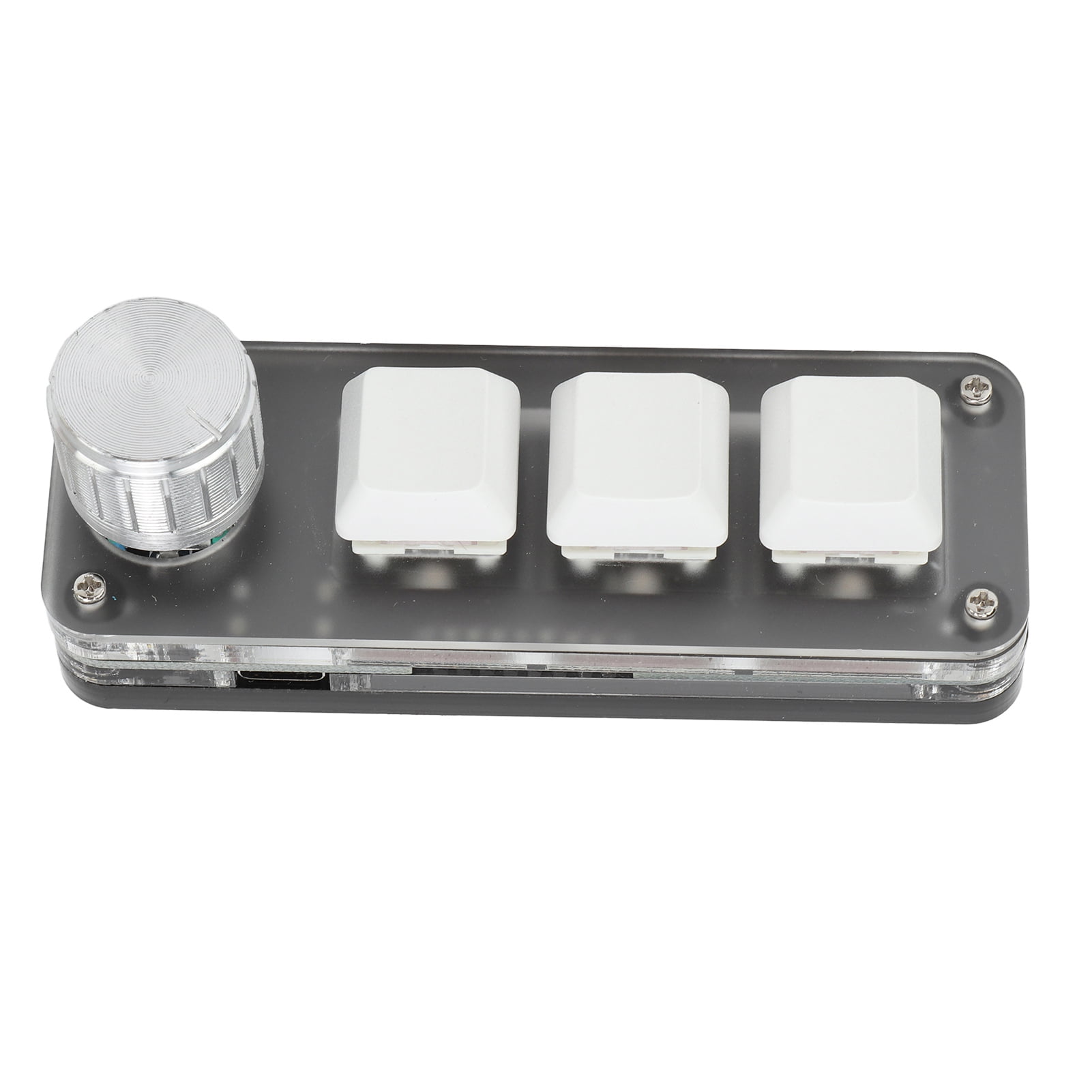 Mini 3 Key Keypad Mechanical White Gaming Keyboard Programmable One Handed for Office Games Music Industrial Control