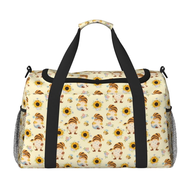 Easygdp Watercolor Bee Honey Honeycomb Bee Bolsa de Gimnasio, Bolsa de Viaje Duffel, Bolsa de Fin de Semana con Compartimentos, Bolsa de Mano para Noche