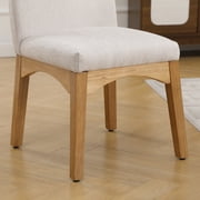 Guyou Modern Dining Chairs Set of 2, Linen Upholstered Dining Room Chairs, Mid Century Wooden Kitchen Side Chairs for Dining Room, Kitchen, and Living Room, Beige