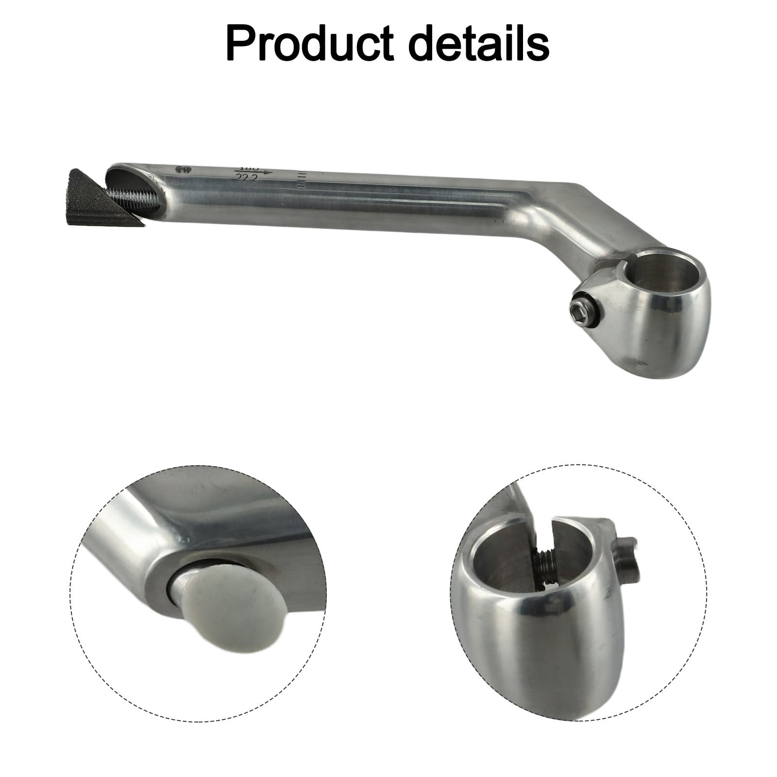Potence Vélo Col De Cygne Aluminium - Longueur 80 Mm, Diamètres 22.2/25.4 Mm - Pour Fourche Et Guidon 25.4 Mm