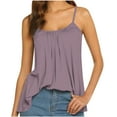 thumbnail image 2 of LEBONYARD Womens Tops Dressy Casual,Women Fashion Summer Sexy Sleeveless Solid Color Light Loose Ventilation T-Shirt Purple XXL, 2 of 8