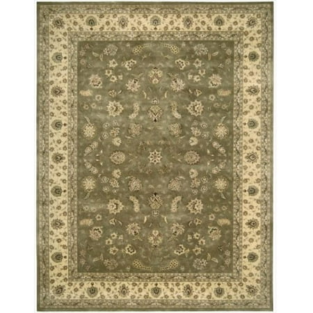 Nourison 2000 2003 Oriental Rug - Olive-8.6 x 11.6 ft. A highly popular collection  the Nourison 2000 Collection features Persian  Oriental  and European designs of pure New Zealand wool  highlighted with intricately detailed designs of genuine silk. Each rug in this collection is handmade in China for Nourison rugs. A special hand-tufting technique creates a high-density pile that redefines luxury  beauty  and value. It is recommended that  when necessary  you spot-clean these rugs with a mild soap. One-year limited warranty. Sizes offered in this rug: Following are the sizes offered for this rug. Please note that some may be currently unavailable due to inventory  and some designs may not be offered in every size. Rug sizes may vary by up to 4 inches in dimensions listed. Dimensions: 2 x 3 ft. 2.6 x 4.3 ft. 3.9 x 5.9 ft. 5.6 x 8.6 ft. 7.9 x 9.9 ft. 8.6 x 11.6 ft. 9.9 x 13.9 ft. 12 x 15 ft. 2.3 x 8 ft. Runner 2.6 x 12 ft. Runner 4 ft. Round<