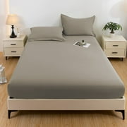 Chmadoxn Bedspread & Coverlet Sets Solid Color Washed Fitted Sheet Piece Mattress Pad Ash Proof Protective Cover Bed Sheet Cover Fitted Sheet