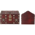 thumbnail image 1 of HUGFEGWE Large Treasure Chest, Wooden Vintage Pirate Treasure Box, Handcraft Decorative Keepsake and Jewelry Box with Combination Lock(Red) CJB91-47687, 1 of 9