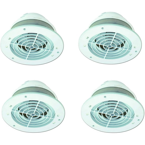 Dundas Jafine Soffit Exhaust Vent SEVZW - Fits 4, 5, 6 Inch Duct - 4 Pack, White