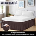 thumbnail image 6 of SGI bedding 9 inch Drop Wraparound Bed Skirt California King Size - No Lifting Required, Adjustable Easy Fit Elastic Strap, Classic Gathered Styling Dust Ruffle, Fade Resistant -Chocolate, 6 of 7