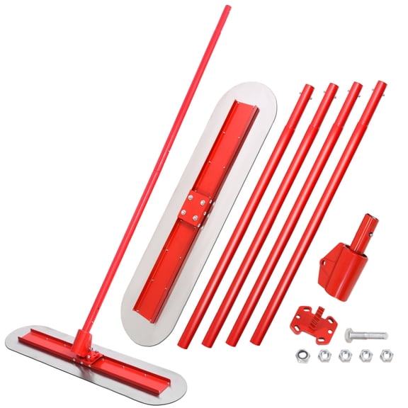Professional Bull Float Concrete Tools Kit - 47 x 11.8" Stainless Steel Float with 4x3.8ft Handle for Flawless Concrete Finishing