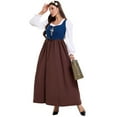 thumbnail image 6 of SMihono Women's Medieval Vintage Dress Sets, Fashion Retro Renaissance Palace Costume 2025 Masquerade Cosplay Trendy Outfits Brown L, 6 of 8