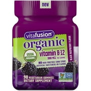 Vitafusion Organic B12 Gummy Vitamin, 90 Count - Non-GMO, Gluten-Free, No Gelatin, No HFCS
