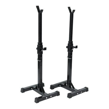 2PCS Power Squat Stand Adjustable Solid Steel Squat Rack Barbell Free Press Bench Gym Family Fitness Independent Weight Lifting Bench Press Stand